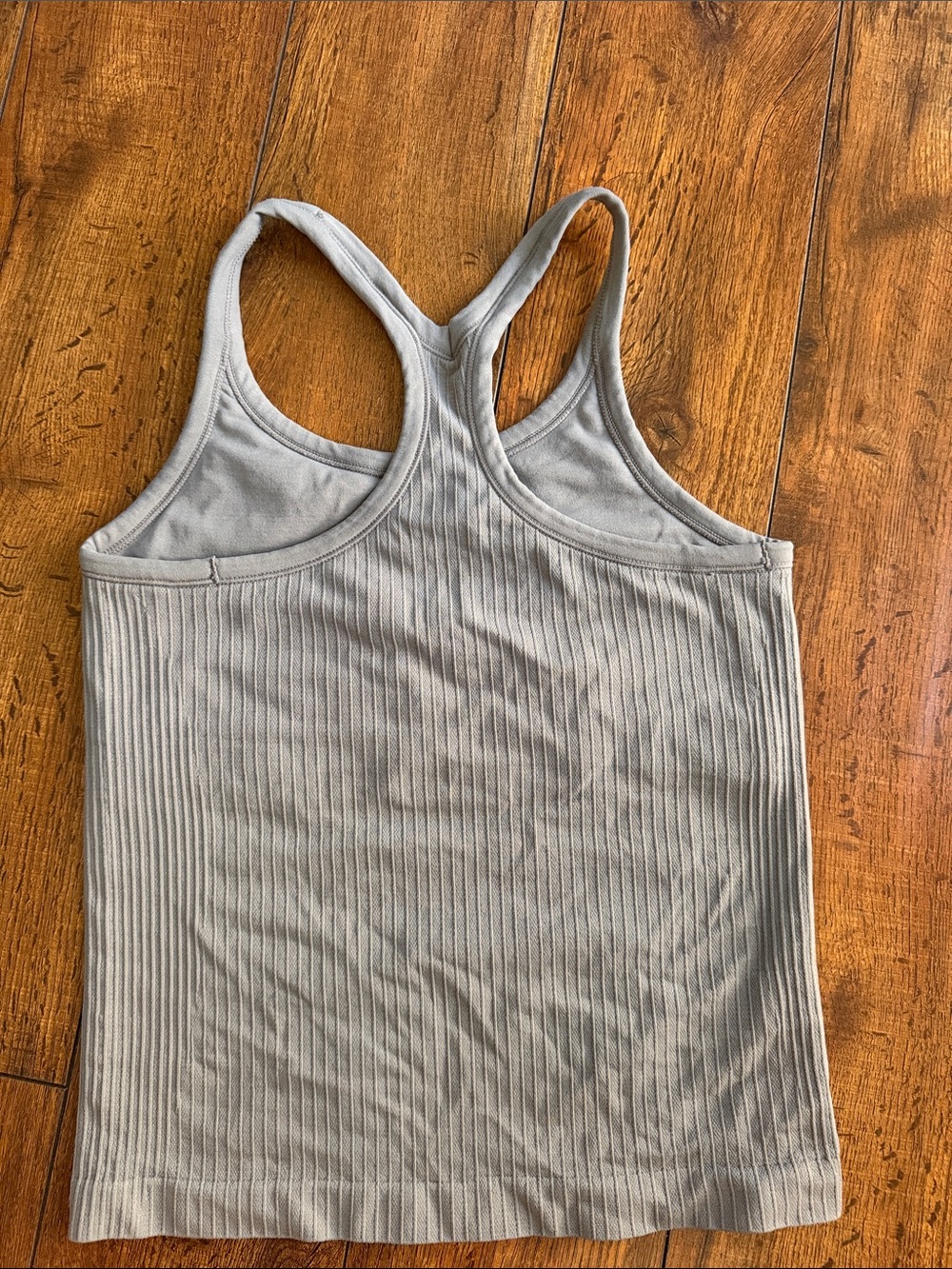 Amazon Ribbed Racerback Tank Top - Light Gray - Picture 2 of 3